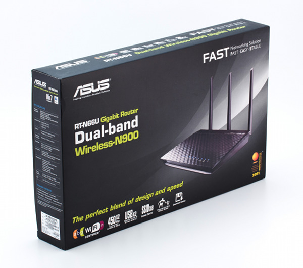 Упаковка беспроводного роутера ASUS RT-N66U