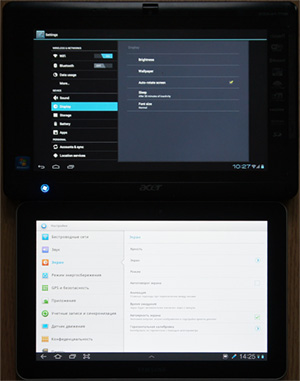 настройки экрана в Android 4.0 и 3.0